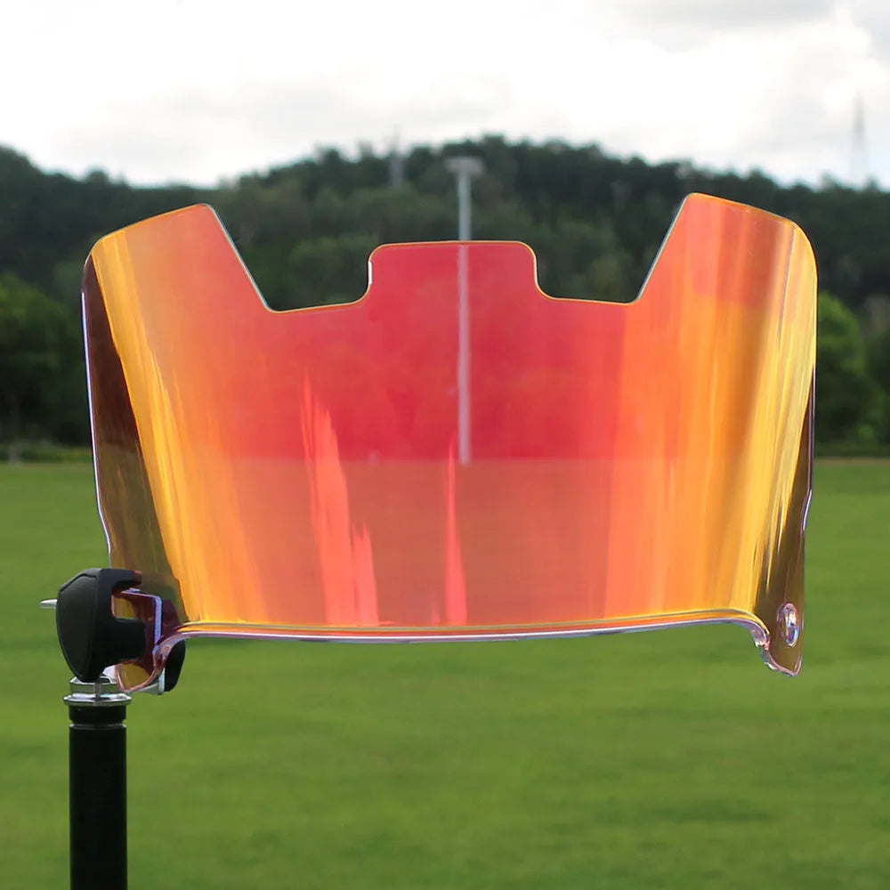 Rugby helmet goggles in multiple colours mounted on a rugby scrum cap