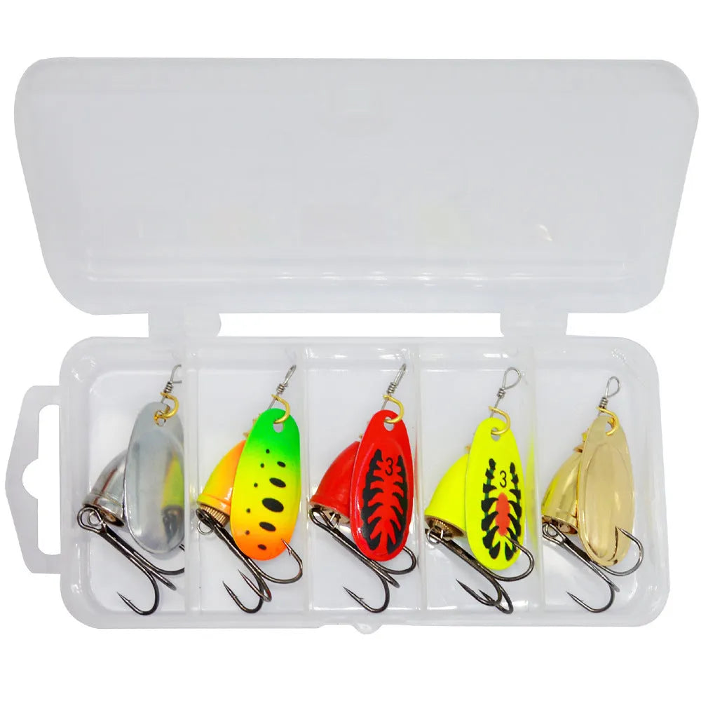 R composite rotating sequins copper bell fishing lure in seven colour variations