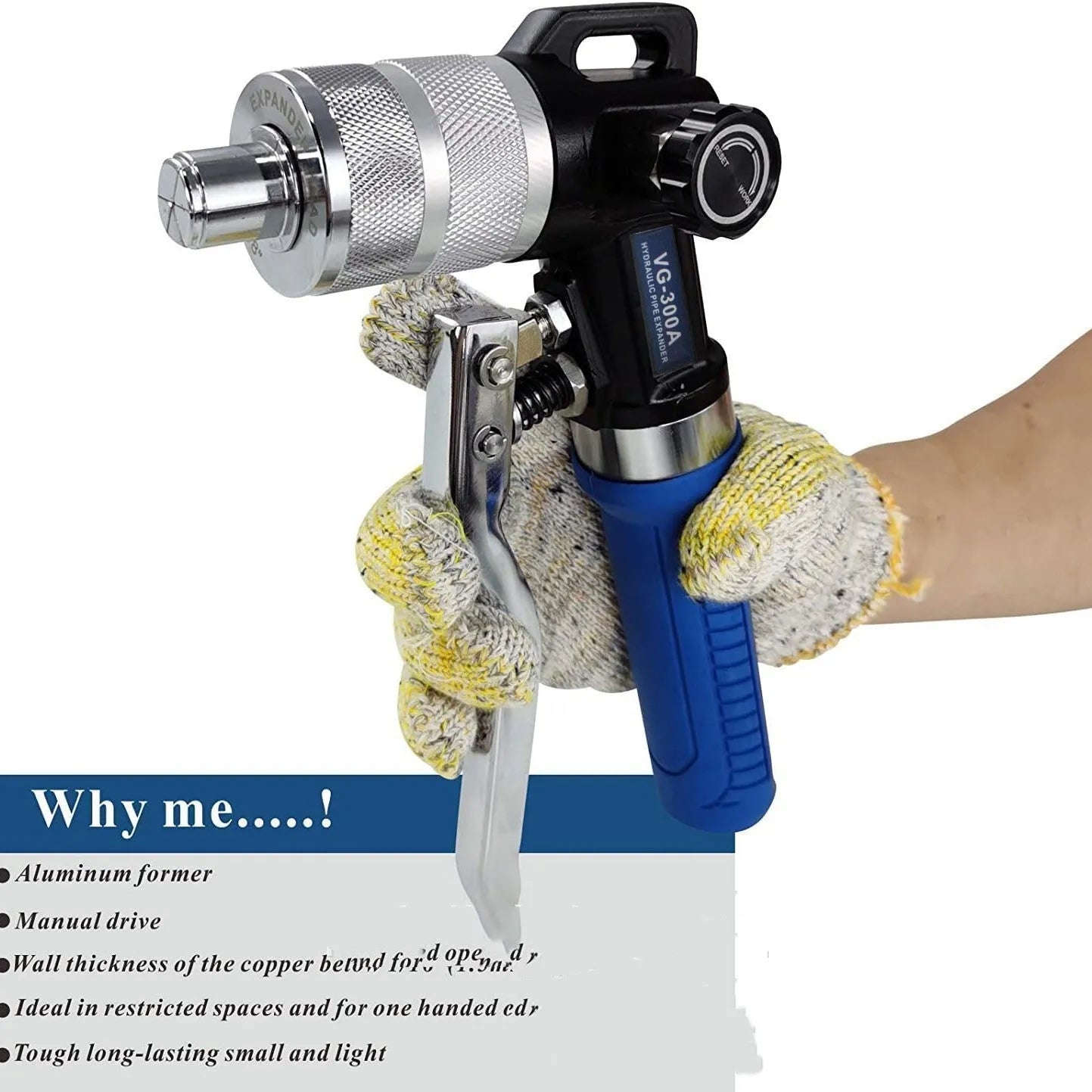 Hydraulic tube expander refrigeration tool with alloy steel construction for HVAC maintenance