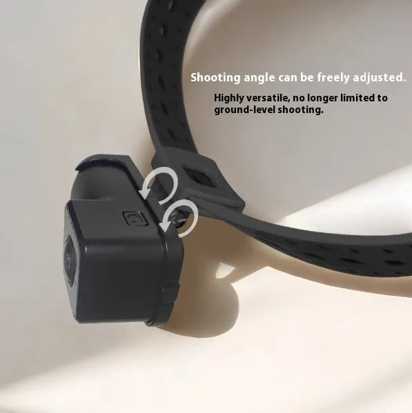 Black wifi neckband camera for wireless streaming and 1080P video recording