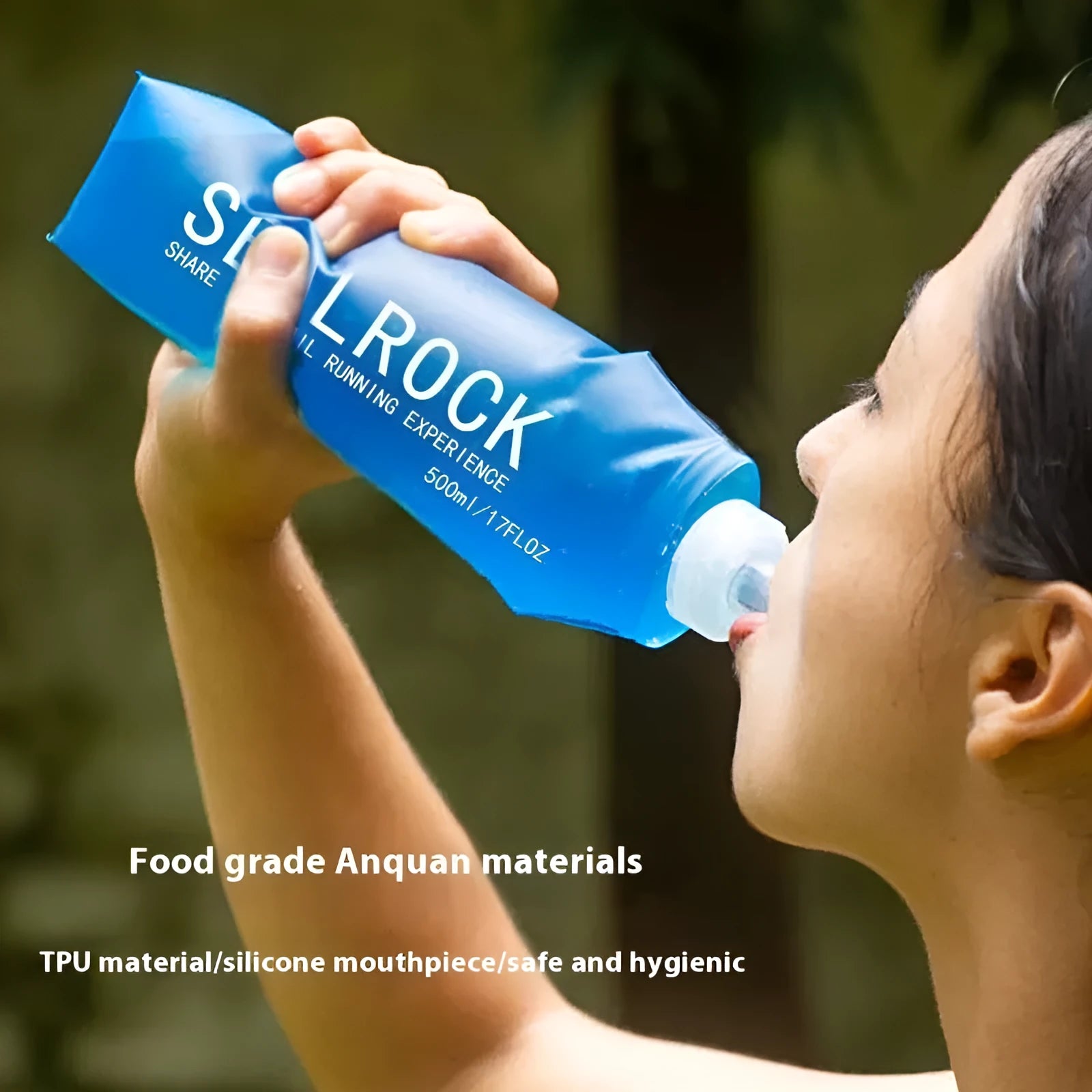 Portable plastic straw with suction tube for mountain climbing and biking outdoor use.