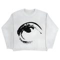 Organic cotton punk hip hop style round neck pullover sweater on mannequin