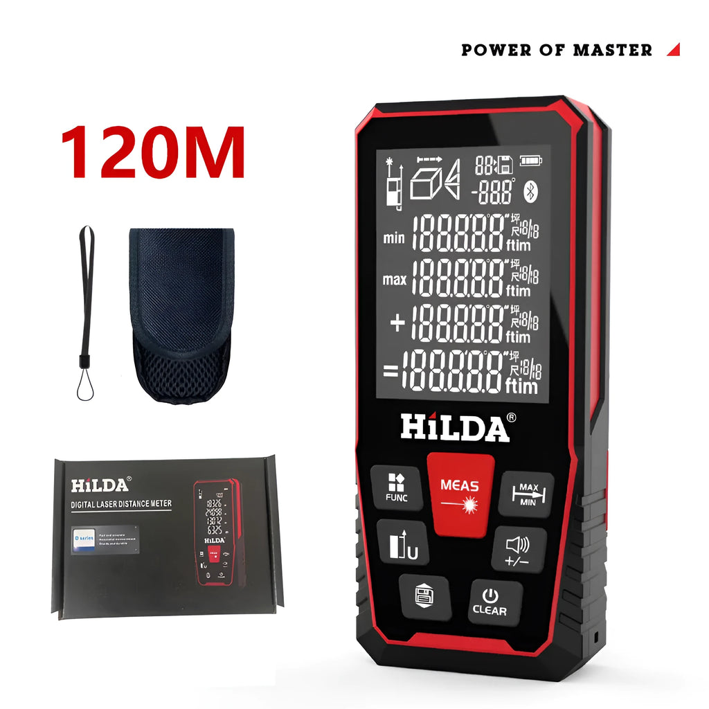 Plastic laser rangefinder measuring device for construction and room measurement up to 120m