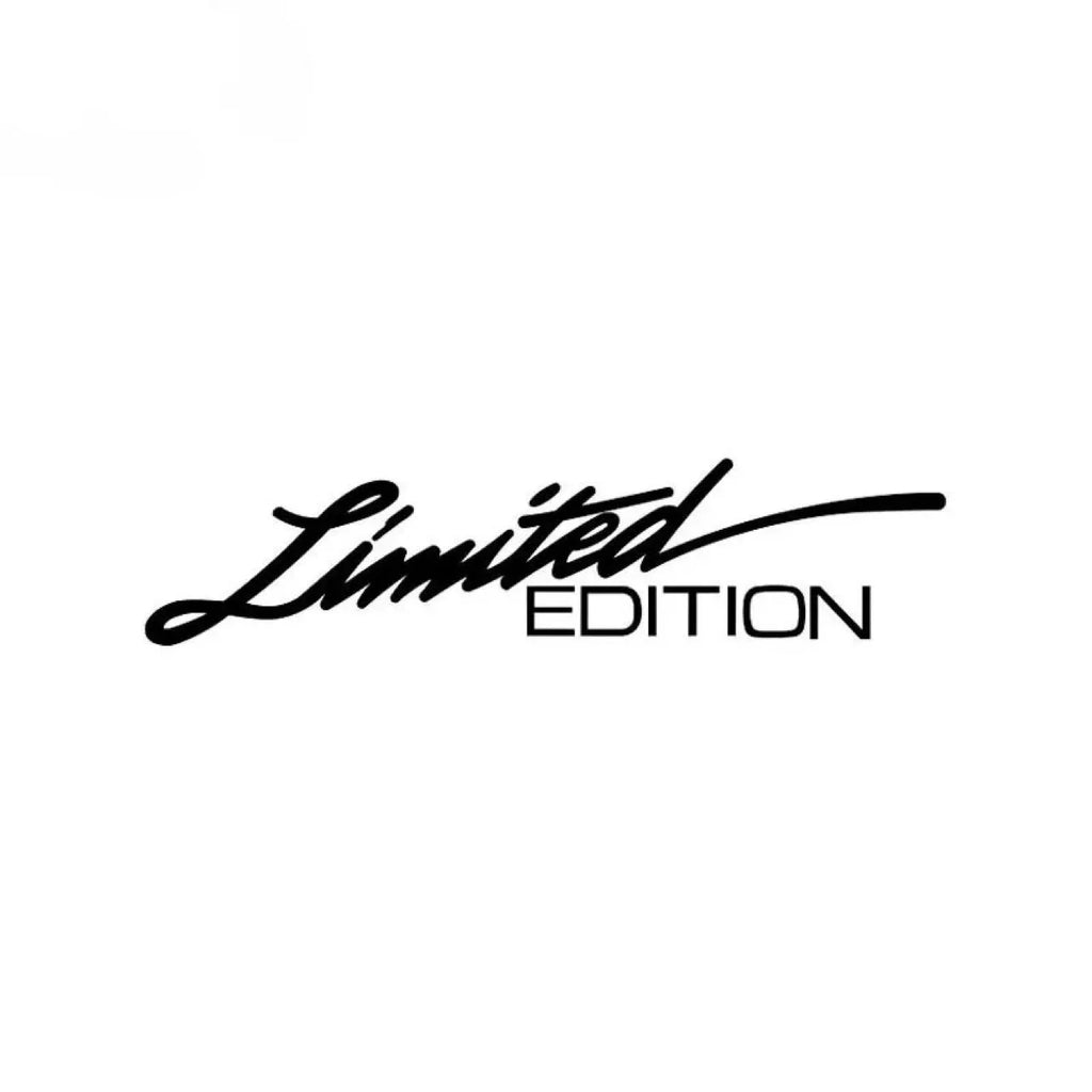 Laser reflective black text car sticker on vehicle surface