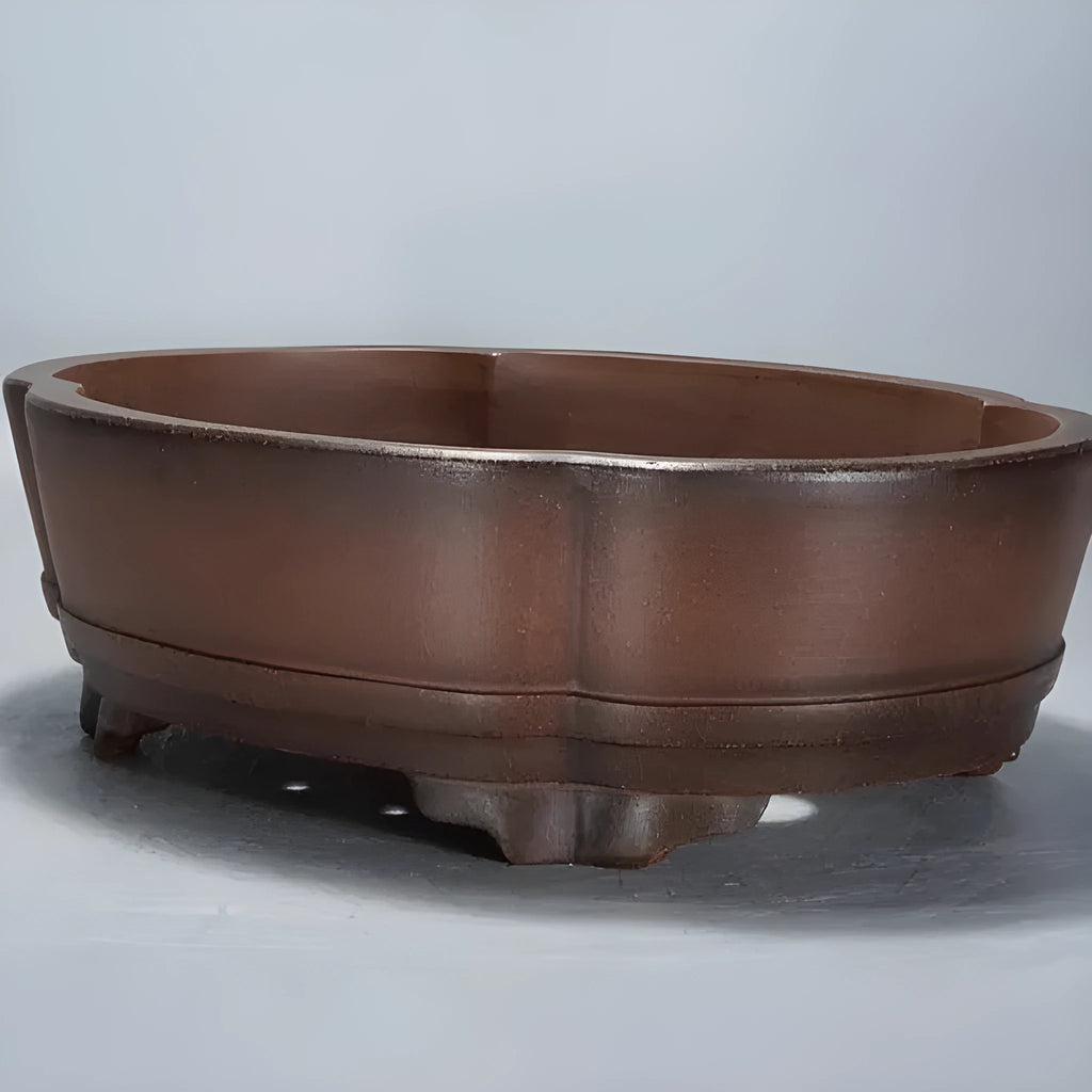 Purple clay classical flower pot with old pile styling for indoor plants and bonsai trees