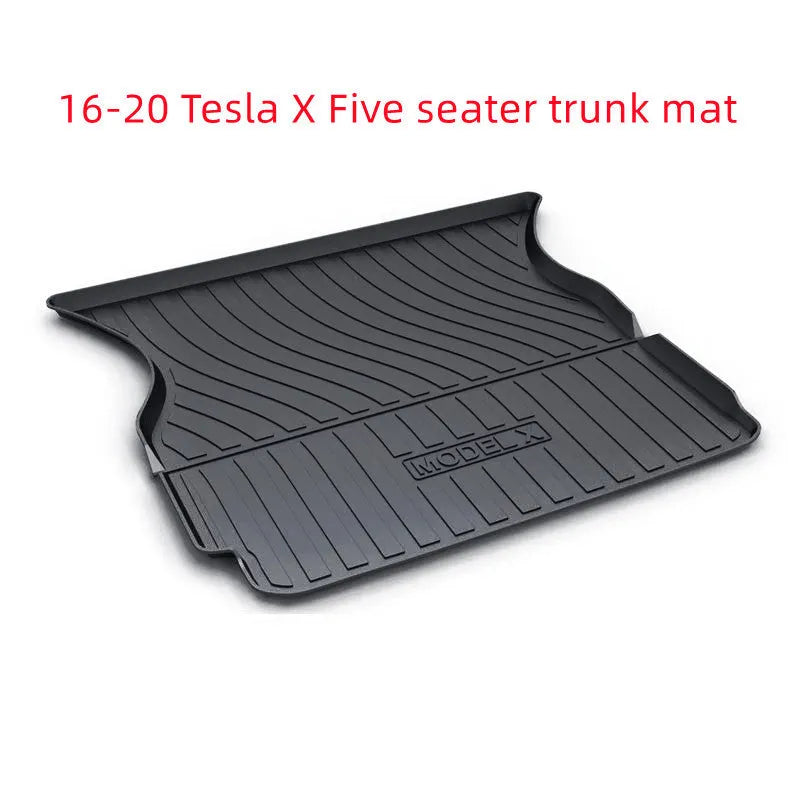 Rubber Tesla car floor mats with TPE footrests for Model 3, Y, S, and X vehicles