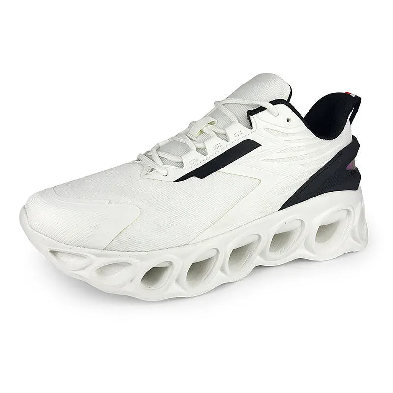 Men's breathable mesh casual trainers in three colours with round toe and lace-up design