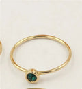 Women's knuckle ring with 14K gilded finish and zircon stone in choice of four colours
