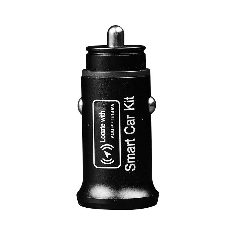 Black GPS car tracking device with charger port connection for vehicle location monitoring