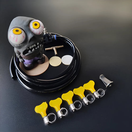 Turbo decompress ornament doll with pressure regulating valve and copper connectors for car turbo system