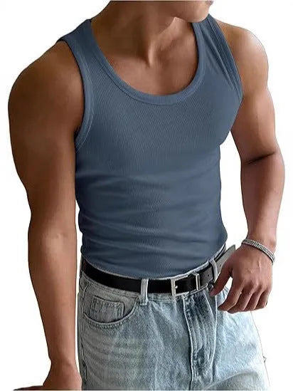 Men's tight fit polyester sports t-shirt in multiple colours on a hanger