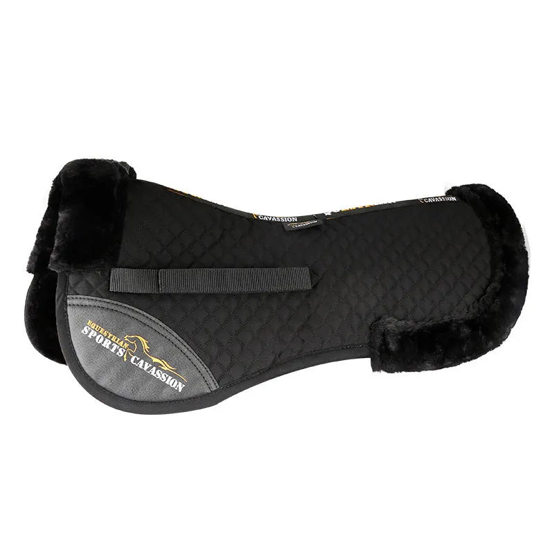 Wool riding saddle pad for waist protection in equestrian sports and cycling