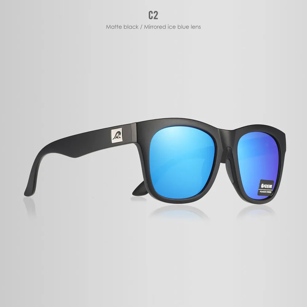 A pair of thickened polarised sunglasses with TAC lenses and a PC frame for outdoor UV protection.