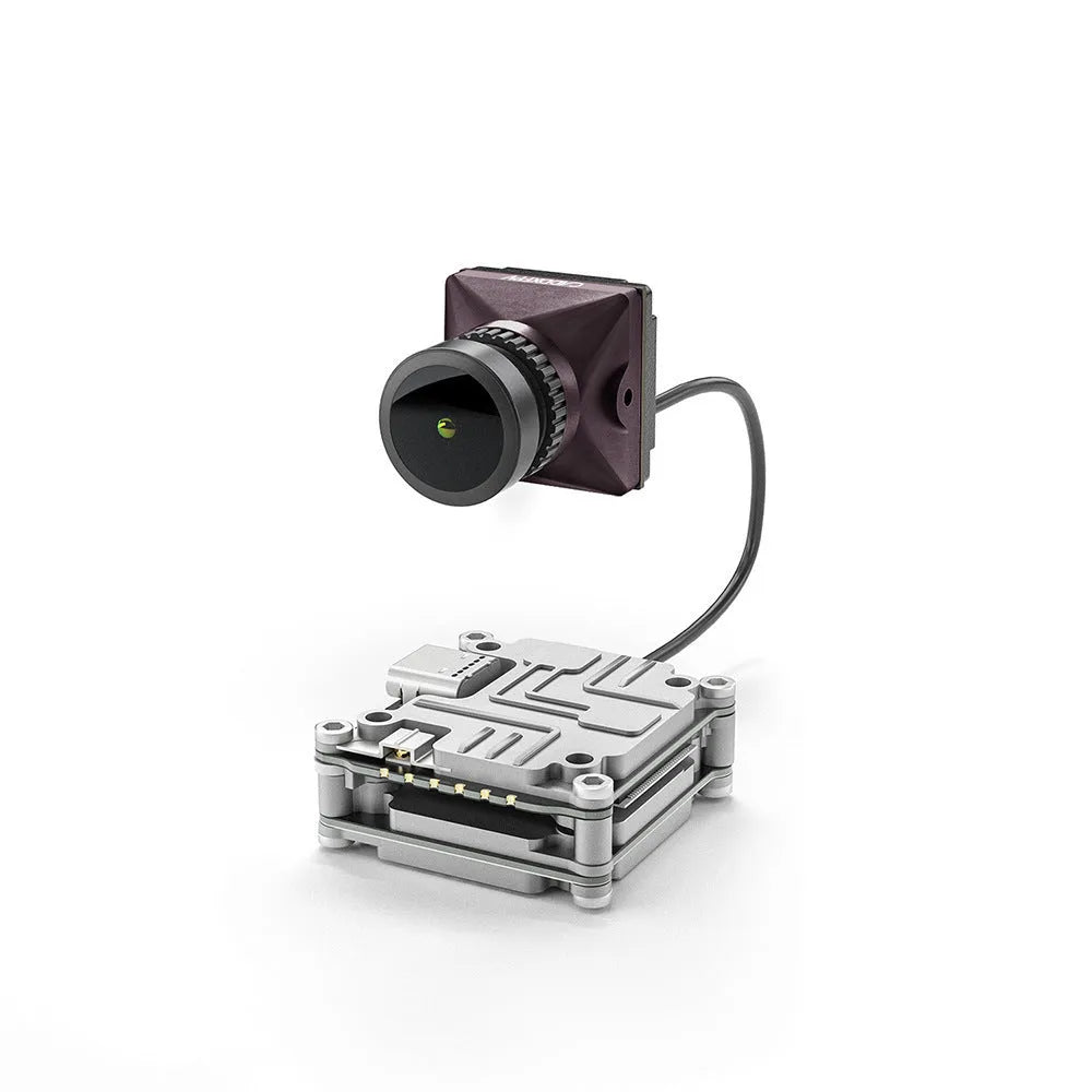 Silver Caddx ADAPTS digital video transmitter kit for DJI FPV drones with screws and cables.