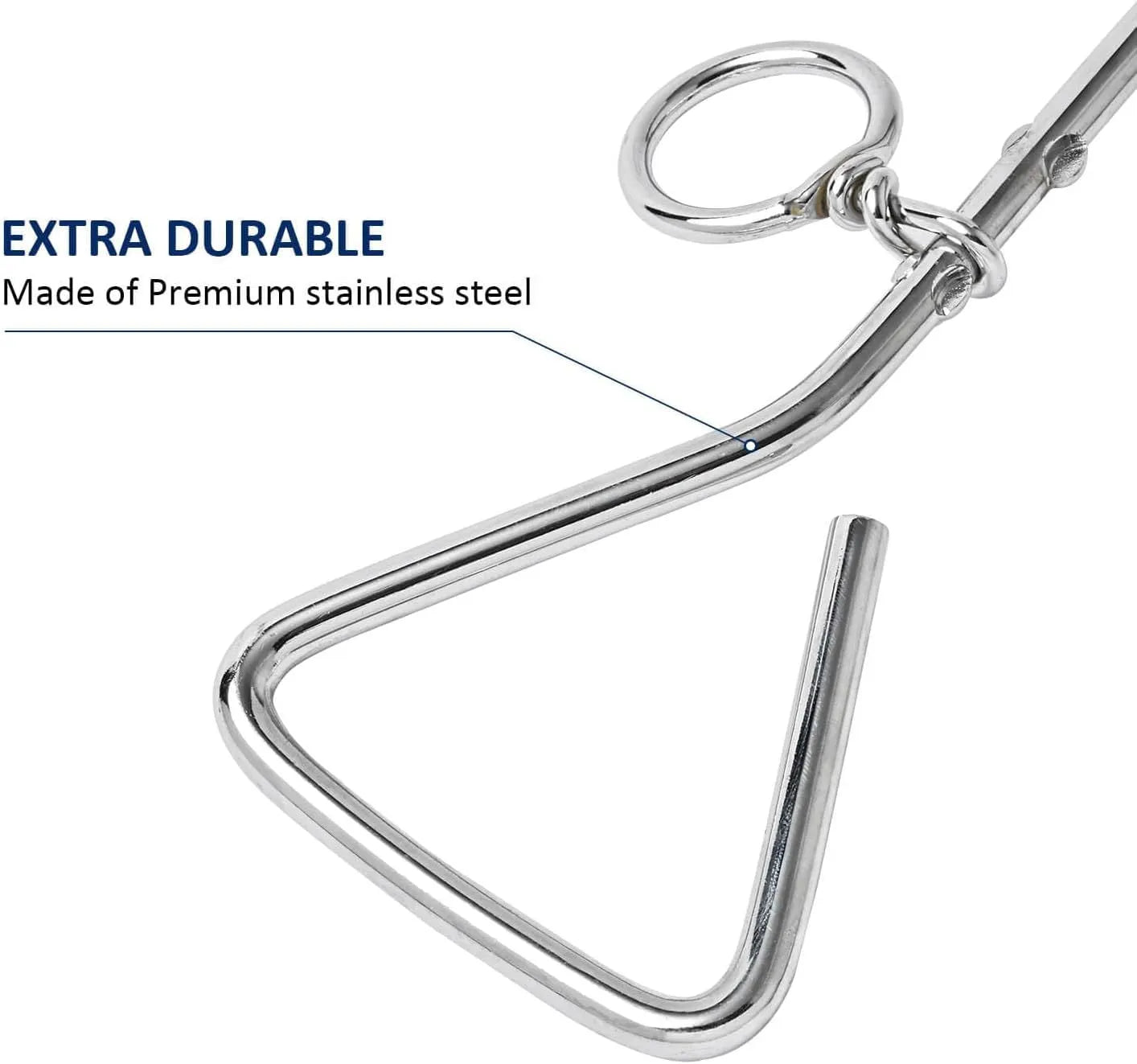 Medium silver spiral dog tie out stake made of steel for secure outdoor tethering