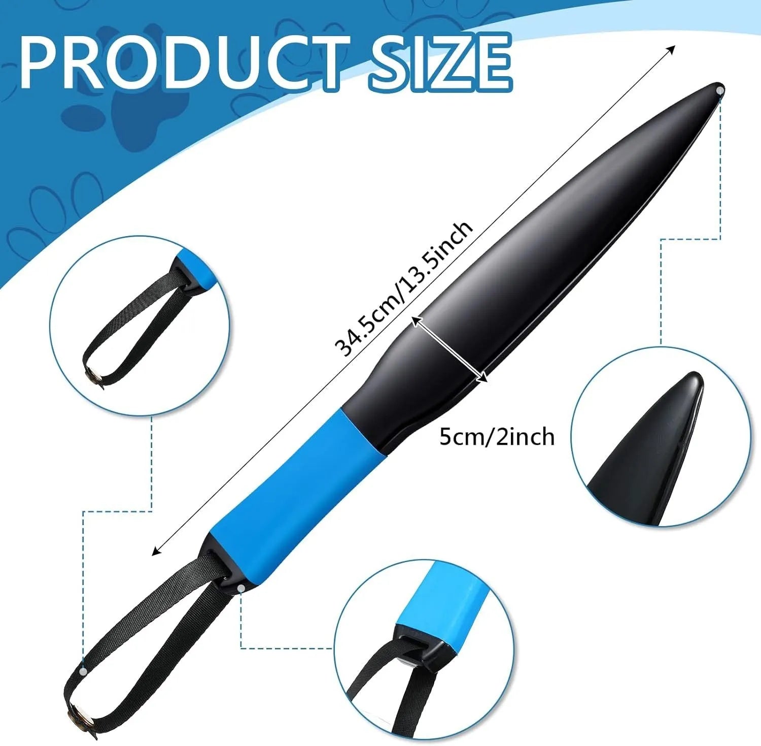 35cm long dog training stick with coloured handle for small medium dogs