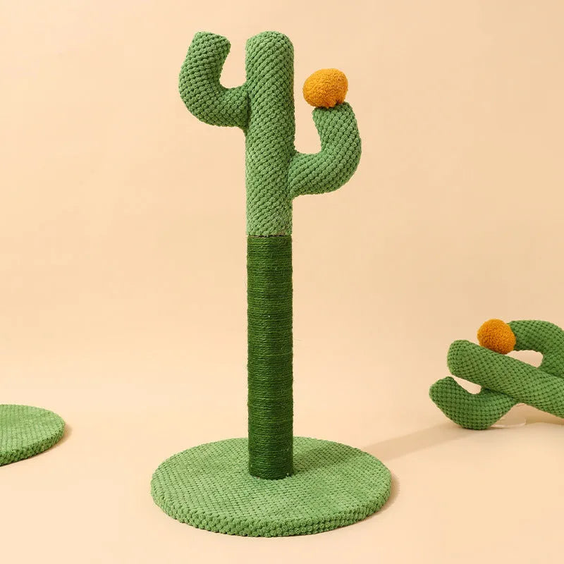 Cactus-shaped cat scratch board with sisal scratching pole climbing frame for cats
