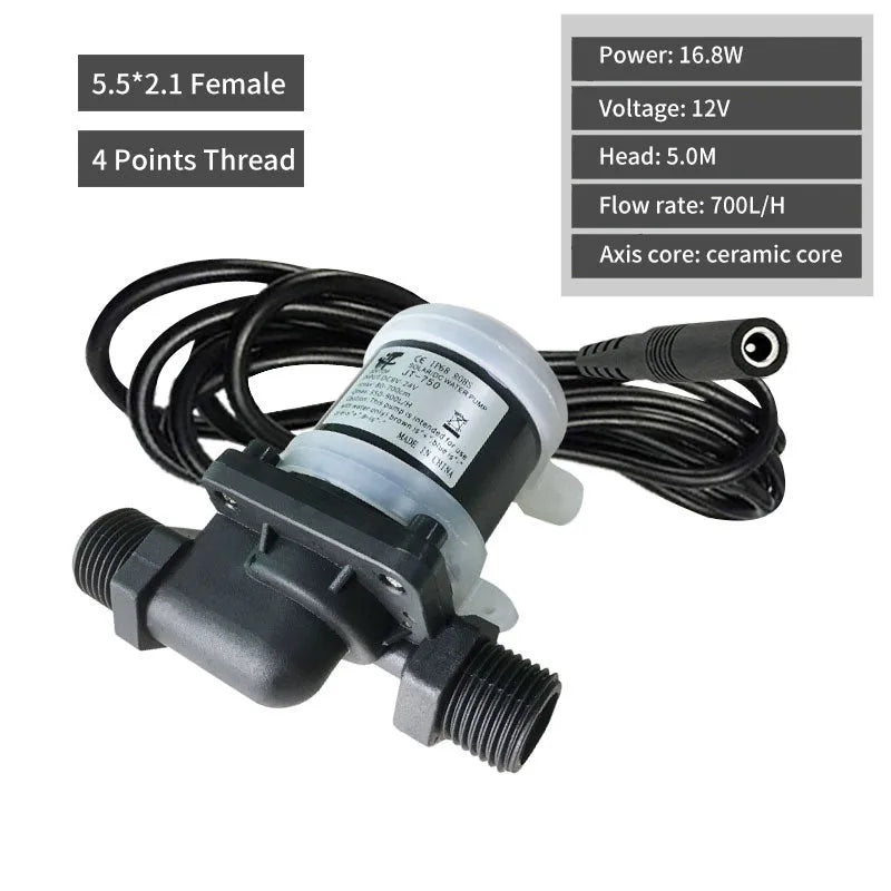 Jiatong JT-750 threaded DC water pump for solar heating systems