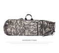 Waterproof nylon skateboard carry bag with 20-35 litre capacity in black camouflage colours