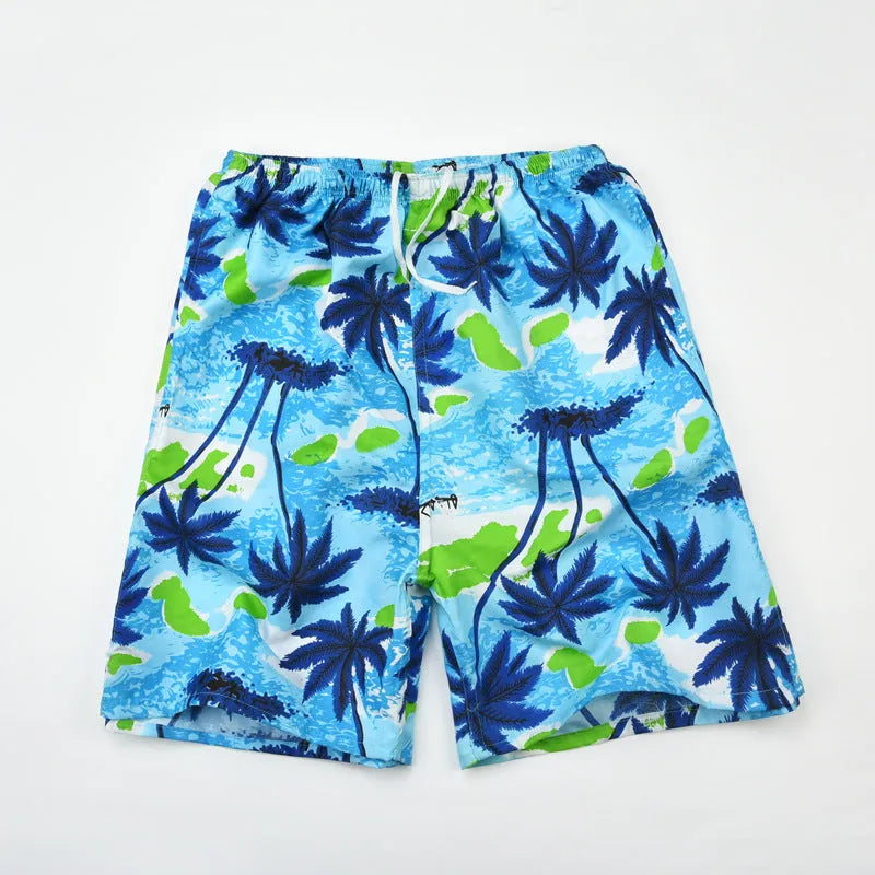 Men's floral print swimming trunks in multiple colour patterns with five-point design