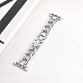 Metal denim chain link Apple watch strap in silver, black, gold, rose gold and Starlight colours