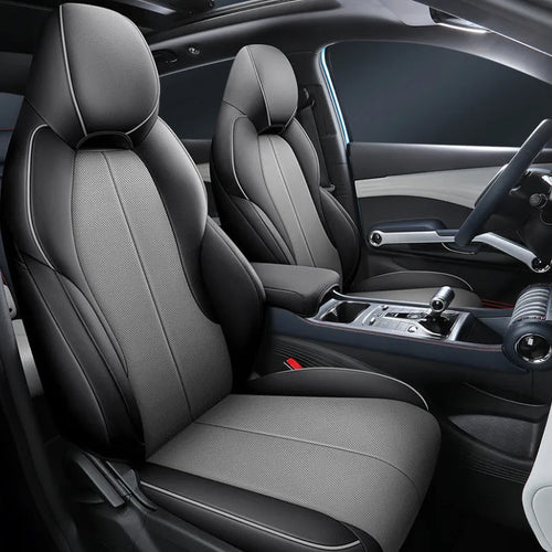 BYD Yuan PLUS custom car seat cushion cover in grey colour on vehicle seat