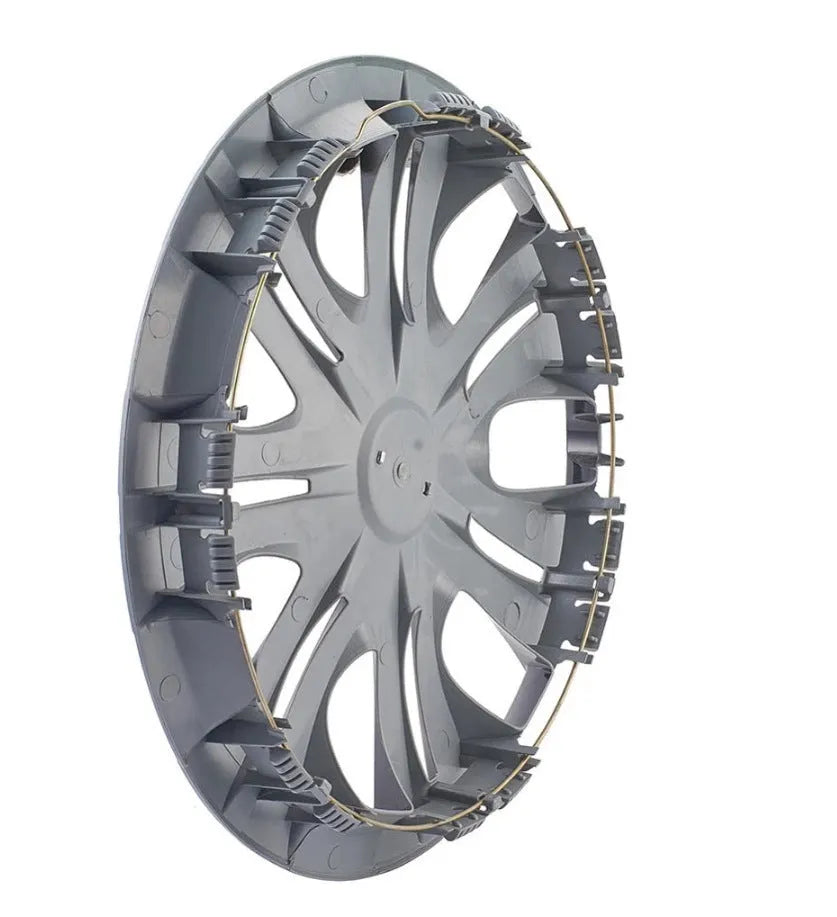 Universal ABS plastic wheel hub cover in monochrome finish for 13-16 inch car wheels