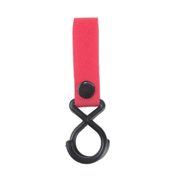 Nylon luggage velcro hook shown in multiple colour options including red, blue, green, and yellow variants