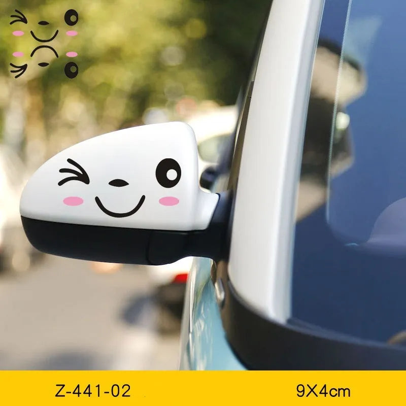 Reflective cartoon eye car stickers in PET vinyl for vehicle personalisation