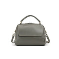 Women's genuine leather crossbody tote bag in cross square design with multiple compartments