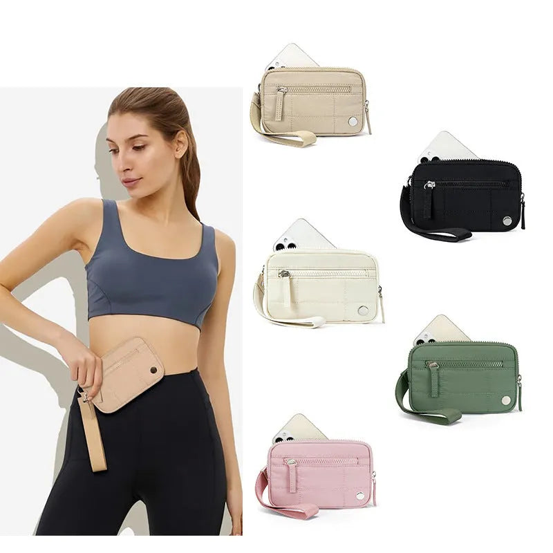 Waterproof quilted nylon handbag with transparent deck section in solid colour with urban simplicity styling