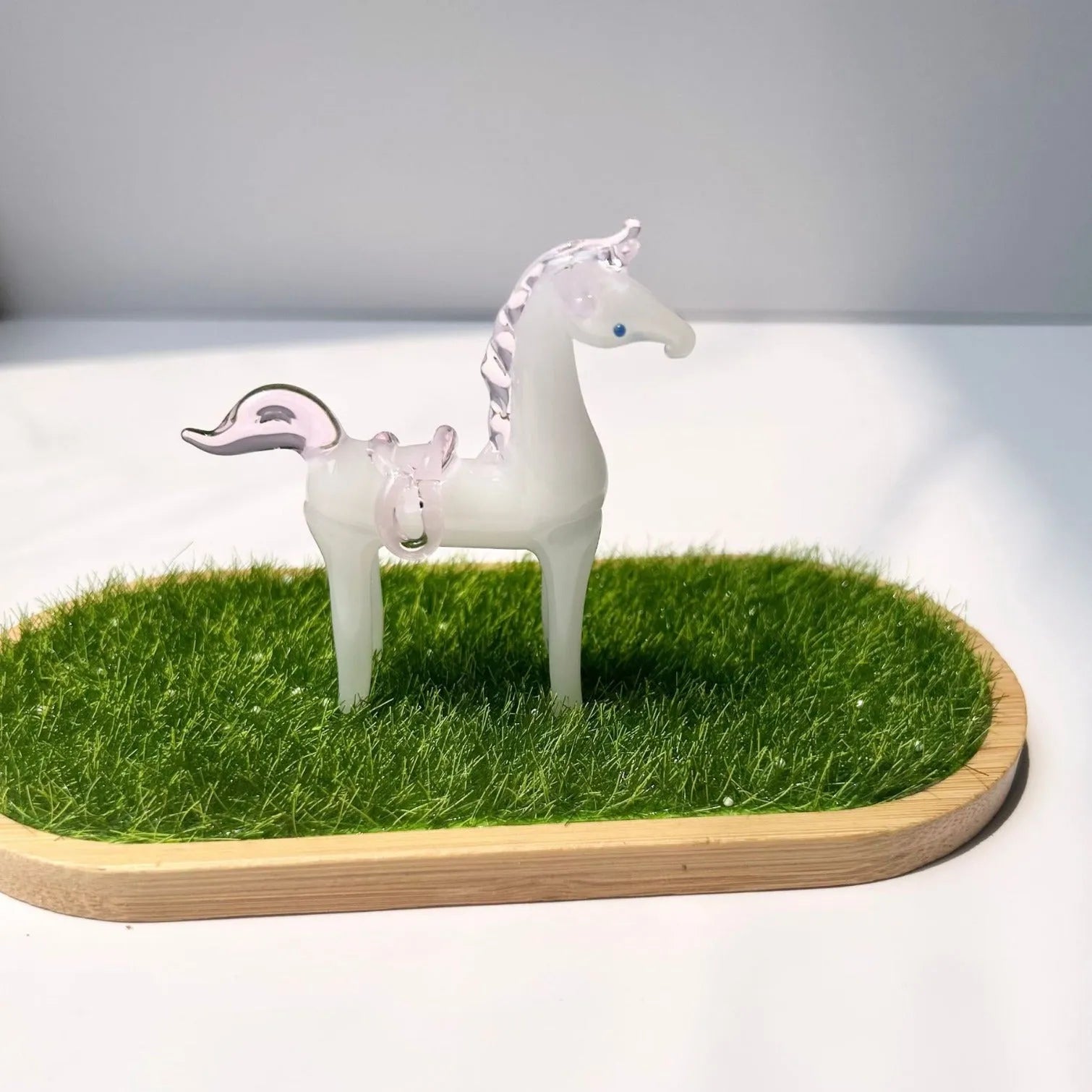 Glazed horse office decoration in coloured glaze, available in brown or white.