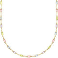 Geometric glass pendant necklace on alloy chain with adjustable 41-50cm length