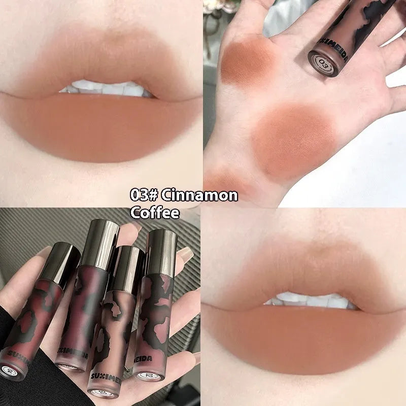 Lava Secret Matte Lip Mud lipstick in Orange Brown Coffee shade showing 3.2g tube with non-stain formula