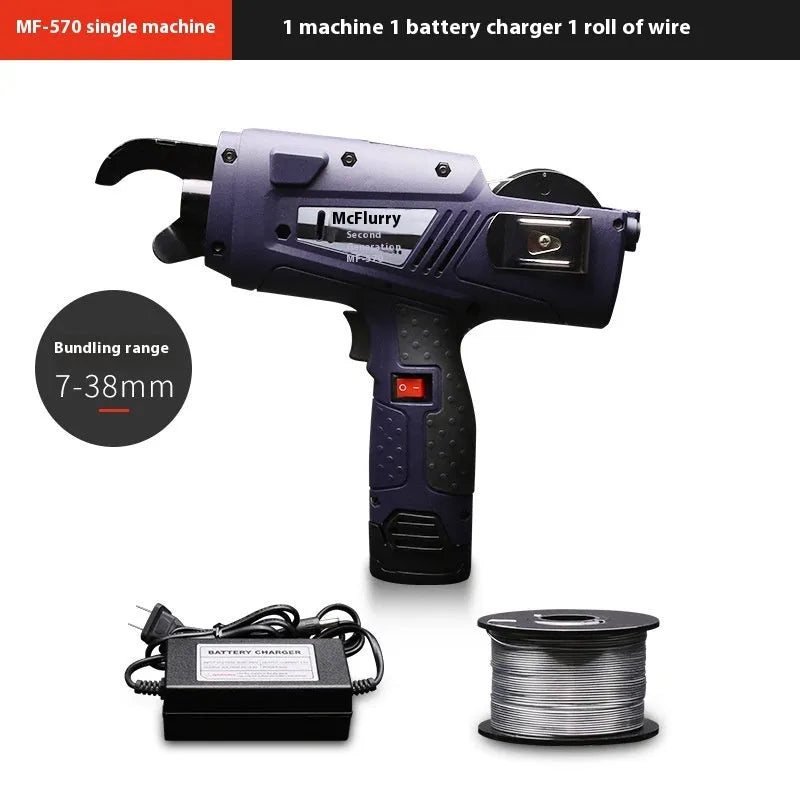 Electric steel bar tying machine with battery and toolbox for construction reinforcement work