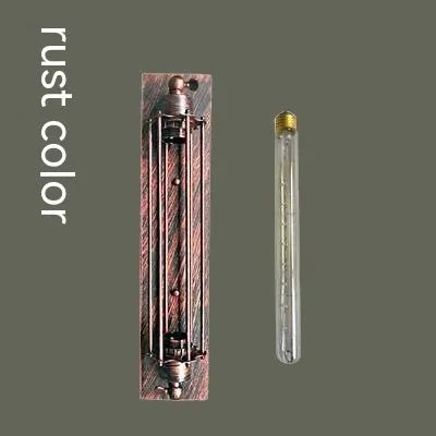 Industrial retro flute wall lamp with iron shade in four colour finishes