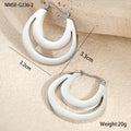 Geometric French earrings with round ring design in gold metallic finish