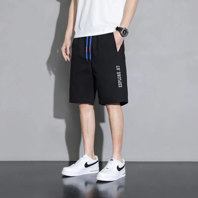 Japanese plus size cotton shorts for boys in black, khaki, and white colours with mid waist design
