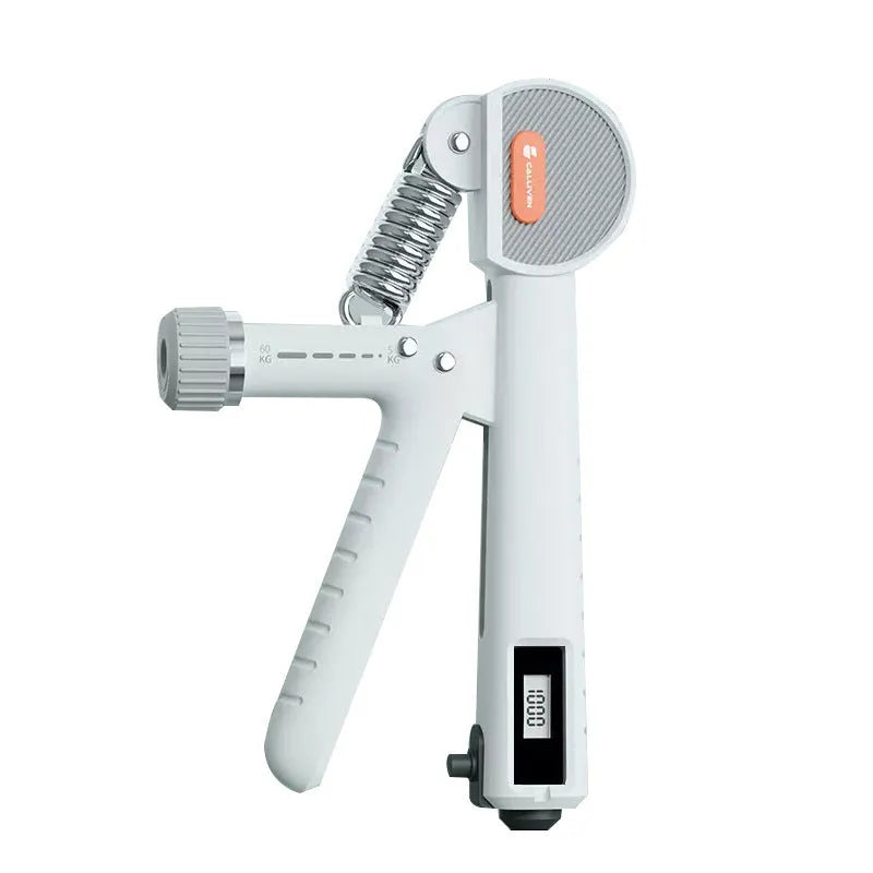 Adjustable spring grip strength trainer in ABS plastic for hand exercises