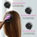 USB-powered head massage comb in black colour with mechanical speed control