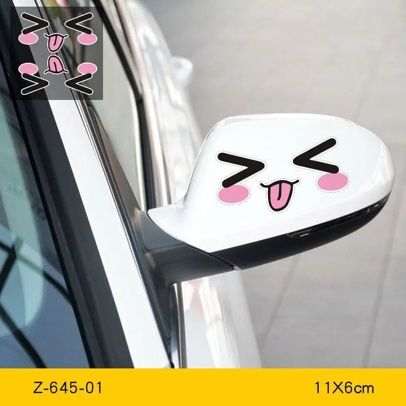 Reflective cartoon eye car stickers in PET vinyl for vehicle personalisation
