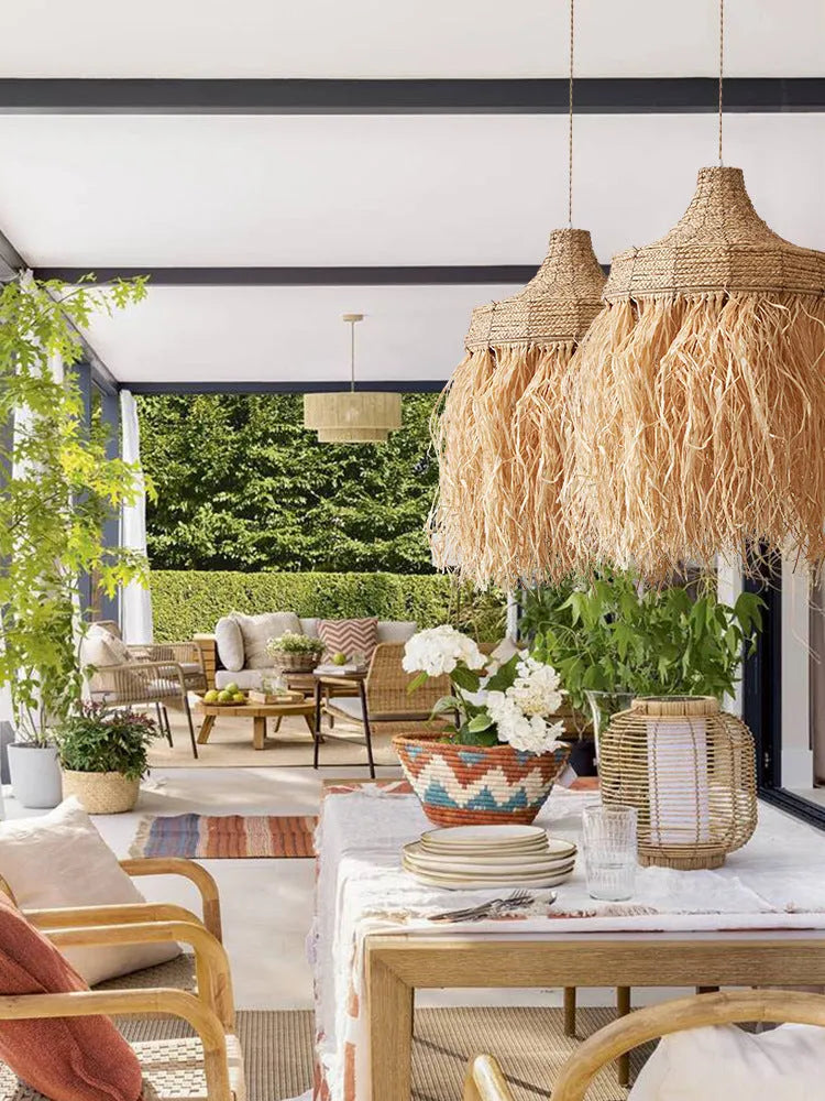 50cm diameter southeast Asia style restaurant chandelier with wild vetch and willow weaving