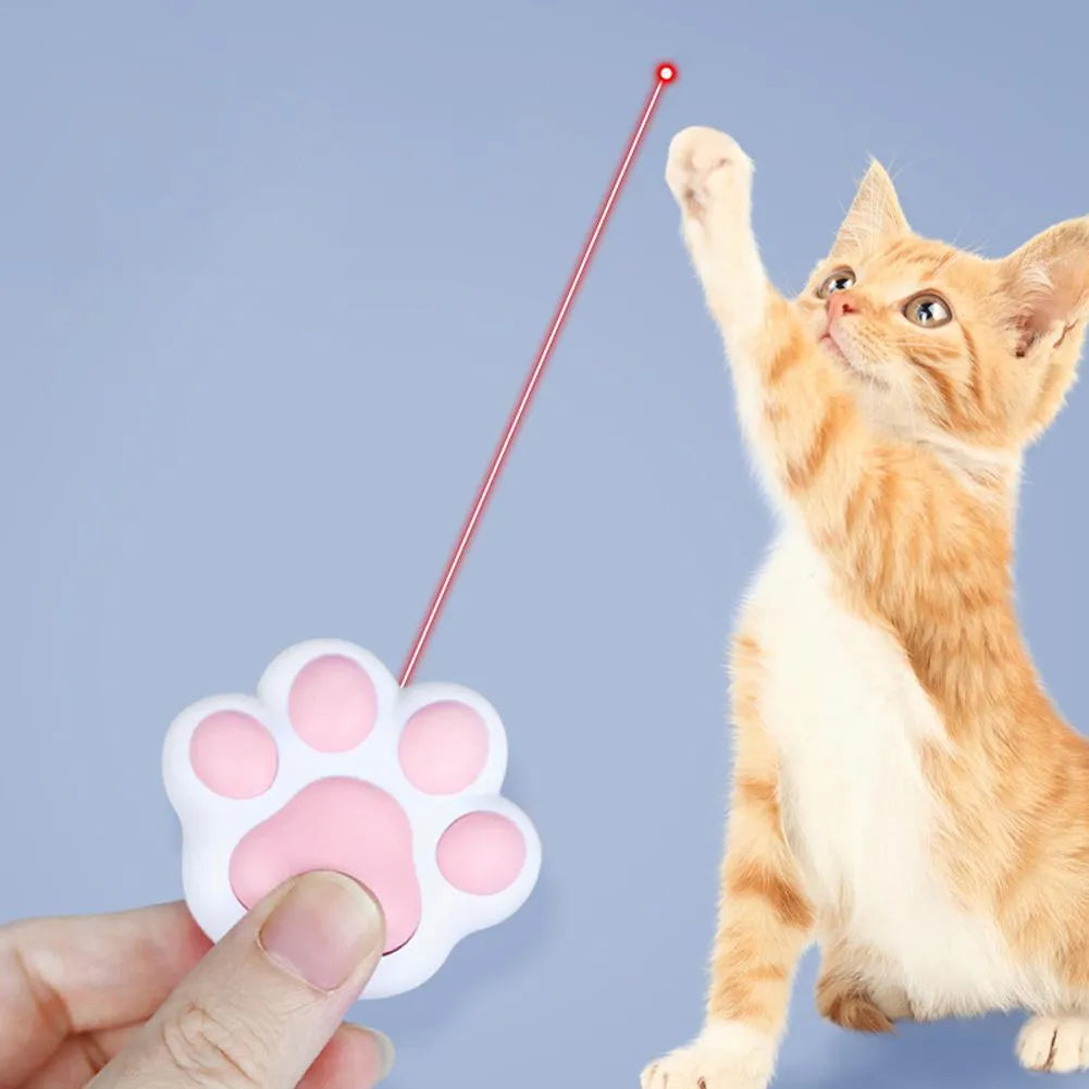 USB rechargeable infrared cat teaser toy with key chain in black or pink colours