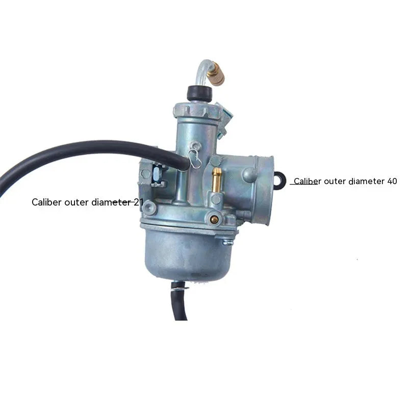 Motorcycle carburetor assembly, flat suction plunger type, for Ba Jia and PE26 models
