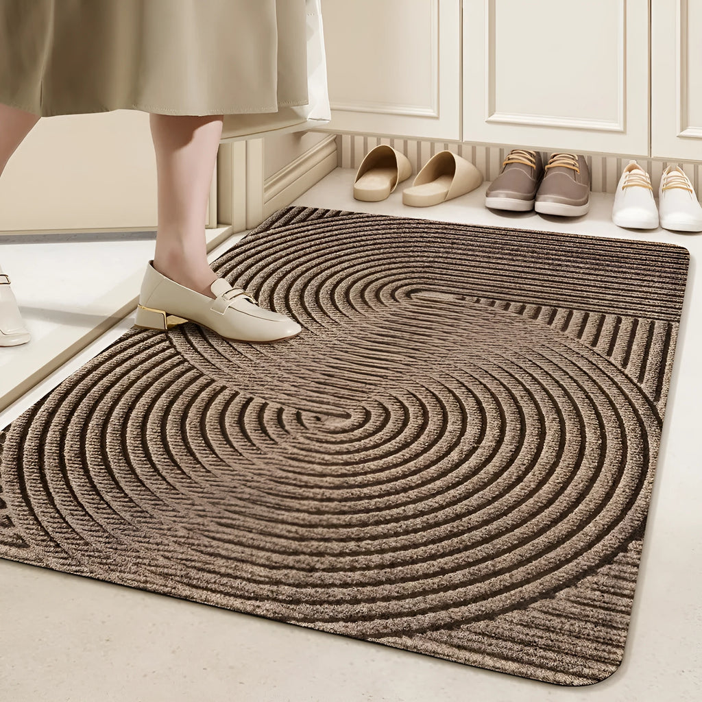 Alien shaped floor mat with cartoon pattern in blue colour