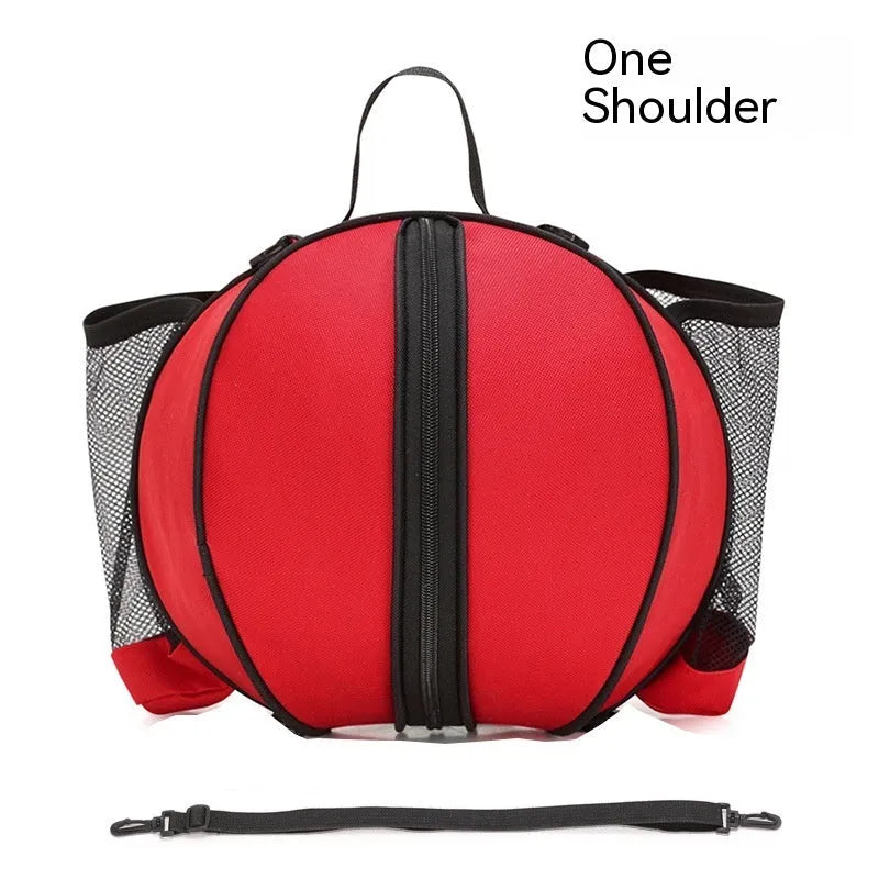 Black Oxford cloth basketball bag with a 9-litre capacity shown with both one-shoulder and two-shoulder strap options.