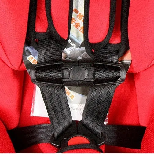 Black nylon child safety seat buckle clip for 5-point harness systems