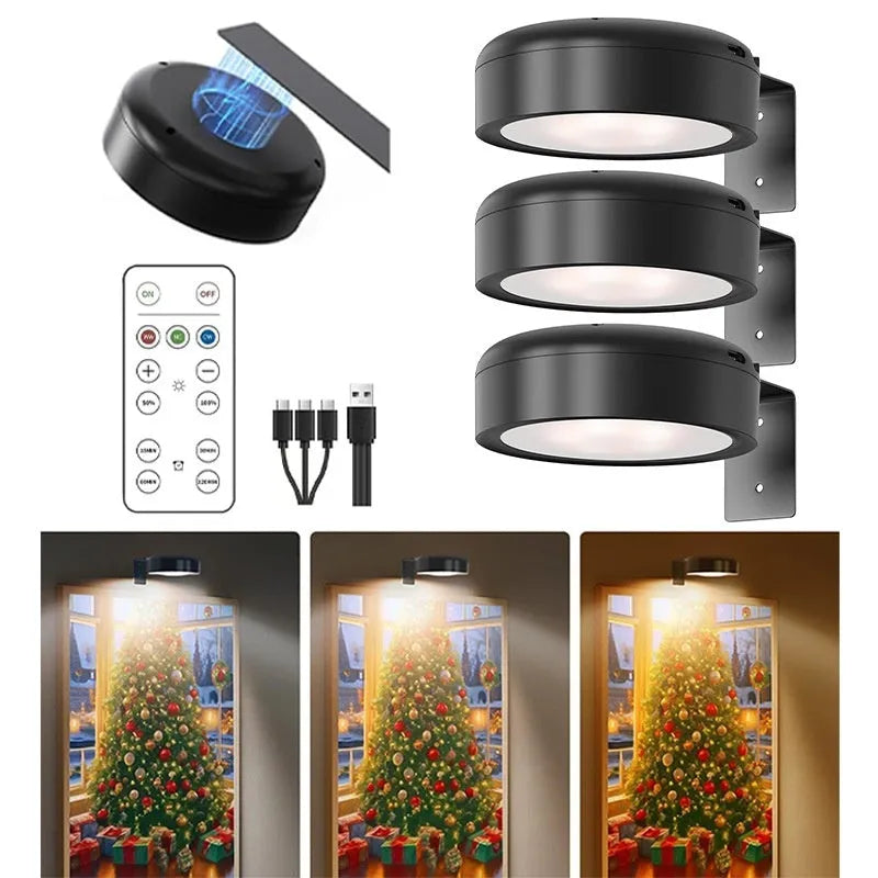 Wireless LED painting lamp with magnetic charging and remote control in black, white or gold finish