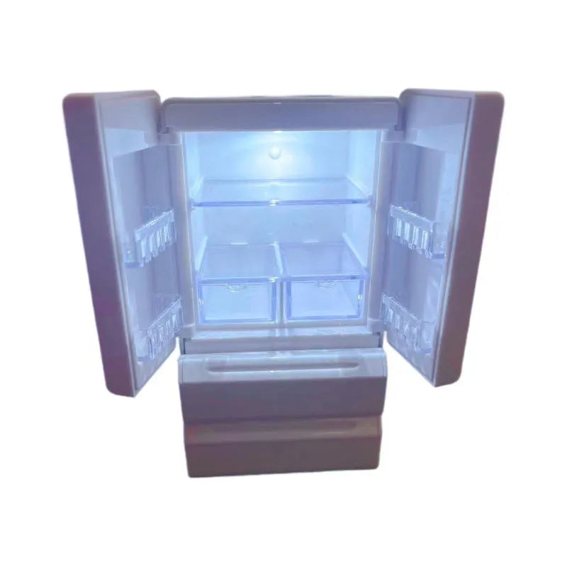 White miniature candy toy model with light-up feature measuring 11.4cm in height