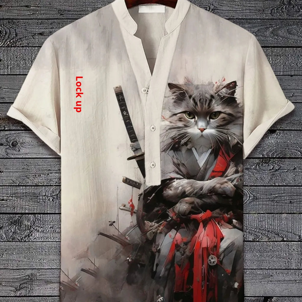 A short sleeve t-shirt with a colourful 3D digital animal graphic print on the front.